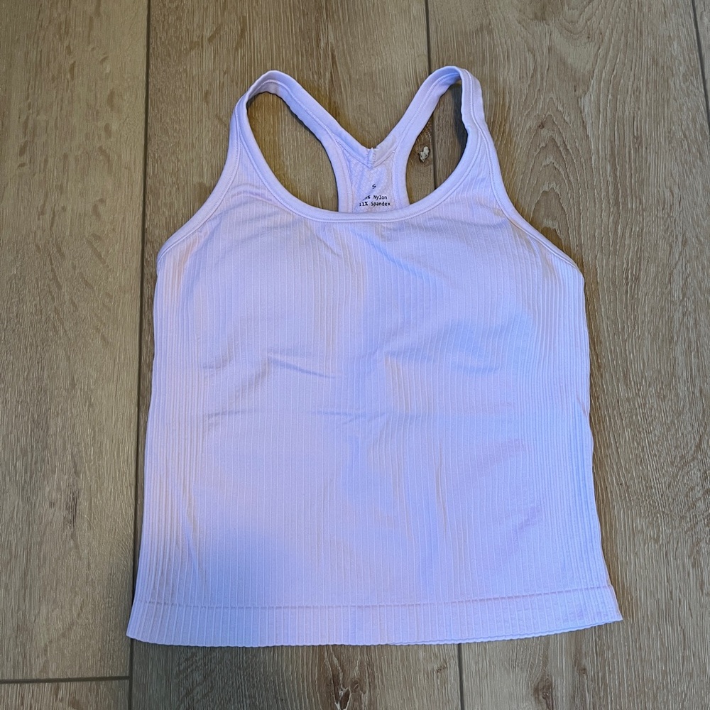 Light Pink Ribbed Tank Top